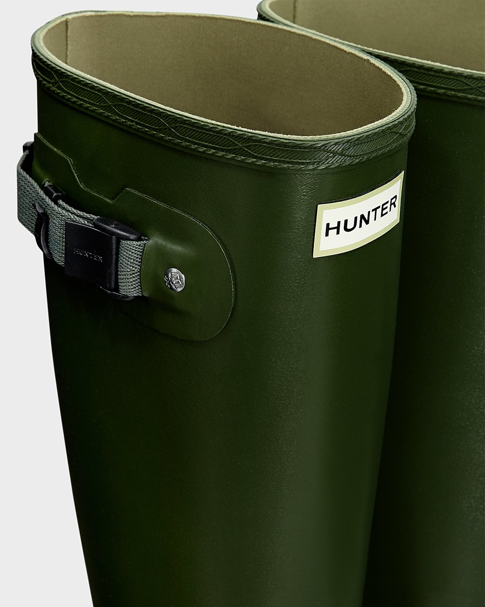 Mens Tall Rain Boots - Hunter Norris Field (81GJPYDMT) - Green